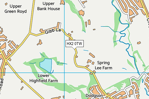 HX2 0TW map - OS VectorMap District (Ordnance Survey)