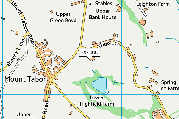 HX2 0UQ map - OS VectorMap District (Ordnance Survey)