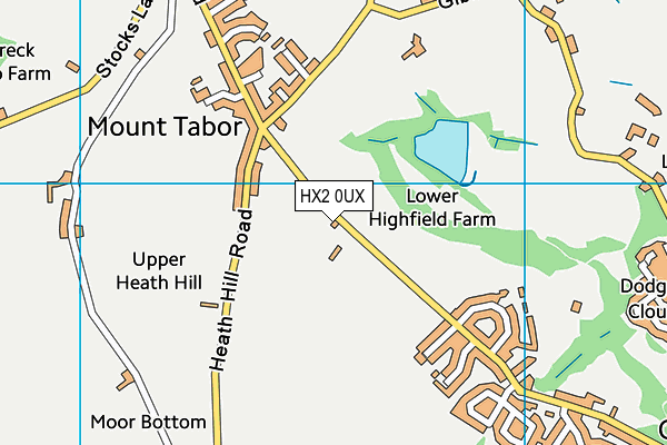 HX2 0UX map - OS VectorMap District (Ordnance Survey)