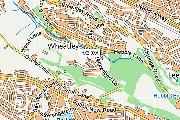 HX2 0XA map - OS VectorMap District (Ordnance Survey)