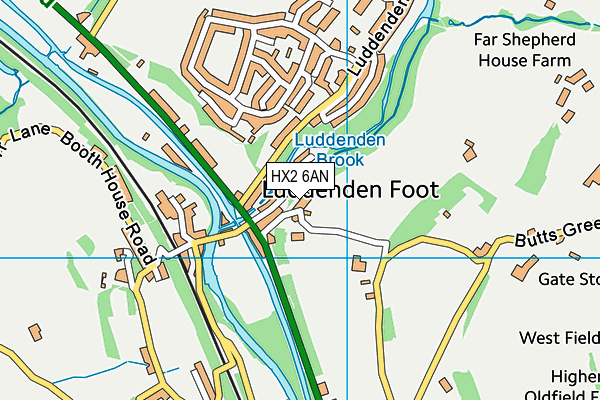 HX2 6AN map - OS VectorMap District (Ordnance Survey)