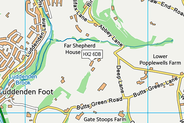 HX2 6DB map - OS VectorMap District (Ordnance Survey)