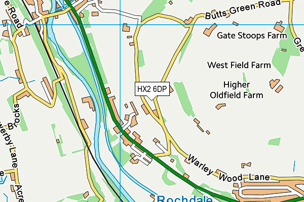 HX2 6DP map - OS VectorMap District (Ordnance Survey)