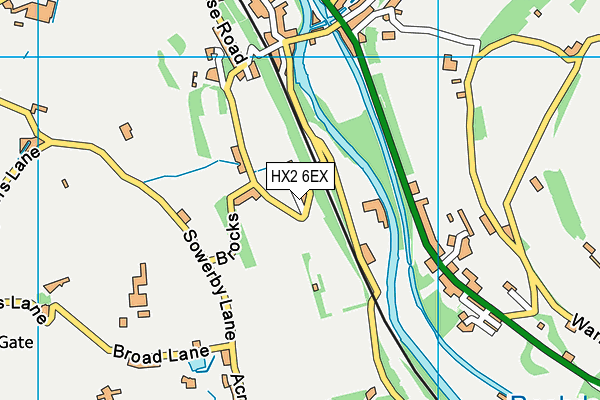 HX2 6EX map - OS VectorMap District (Ordnance Survey)