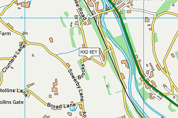 HX2 6EY map - OS VectorMap District (Ordnance Survey)