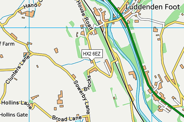 HX2 6EZ map - OS VectorMap District (Ordnance Survey)