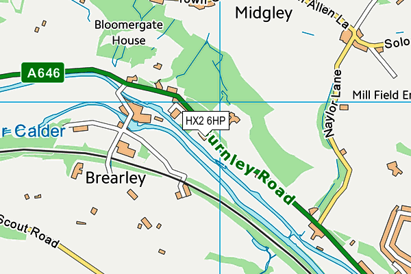Brearley Hall School map (HX2 6HP) - OS VectorMap District (Ordnance Survey)