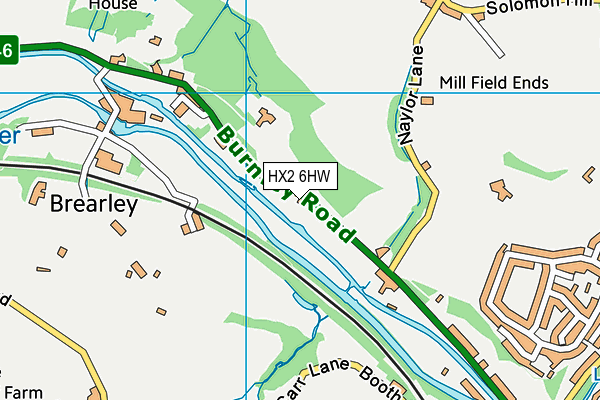 HX2 6HW map - OS VectorMap District (Ordnance Survey)