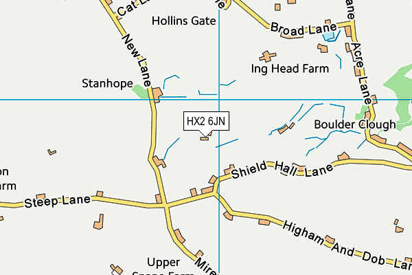HX2 6JN map - OS VectorMap District (Ordnance Survey)