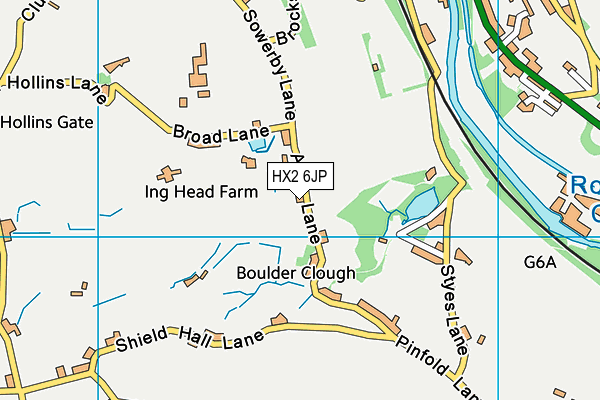 HX2 6JP map - OS VectorMap District (Ordnance Survey)