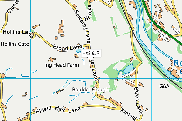 HX2 6JR map - OS VectorMap District (Ordnance Survey)