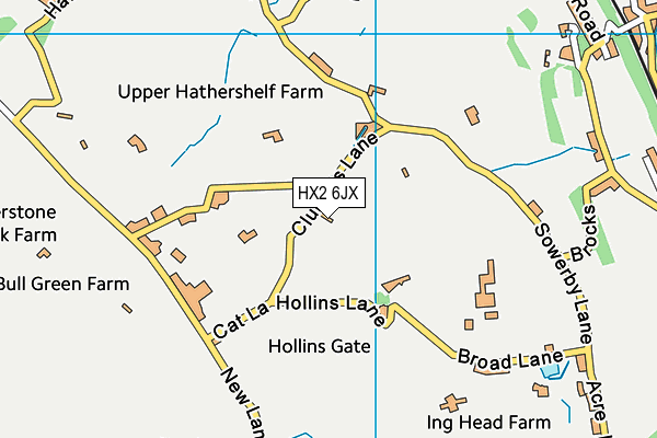 HX2 6JX map - OS VectorMap District (Ordnance Survey)