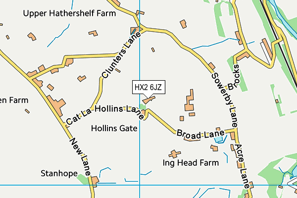HX2 6JZ map - OS VectorMap District (Ordnance Survey)