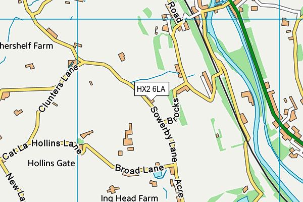 HX2 6LA map - OS VectorMap District (Ordnance Survey)