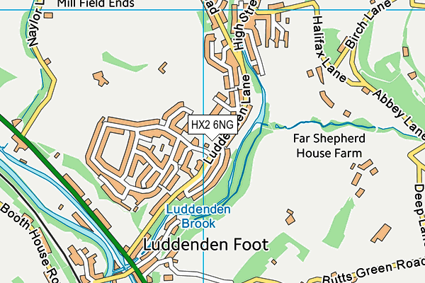 HX2 6NG map - OS VectorMap District (Ordnance Survey)