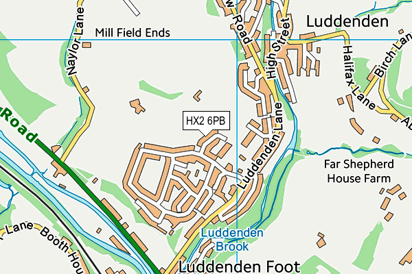 Luddenden C Of E School map (HX2 6PB) - OS VectorMap District (Ordnance Survey)