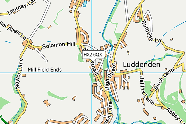 HX2 6QX map - OS VectorMap District (Ordnance Survey)