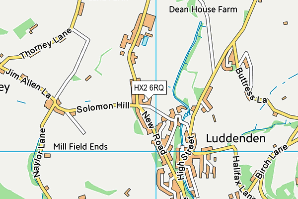 HX2 6RQ map - OS VectorMap District (Ordnance Survey)