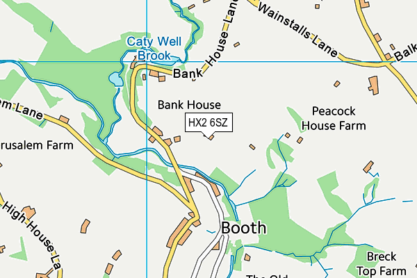 HX2 6SZ map - OS VectorMap District (Ordnance Survey)