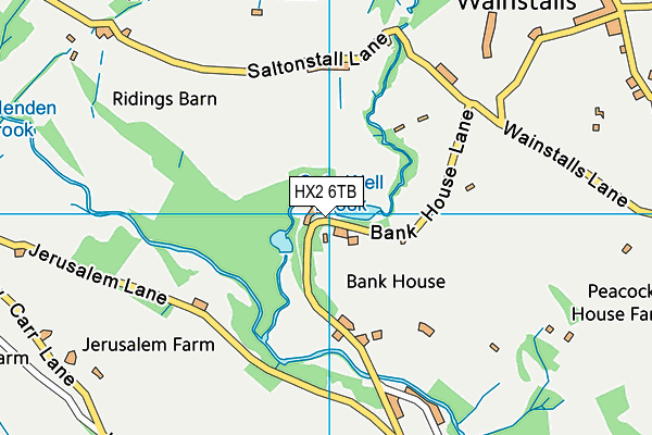 HX2 6TB map - OS VectorMap District (Ordnance Survey)
