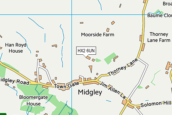 HX2 6UN map - OS VectorMap District (Ordnance Survey)