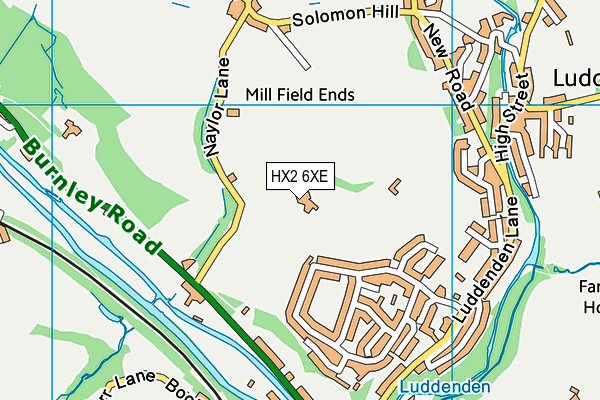 HX2 6XE map - OS VectorMap District (Ordnance Survey)