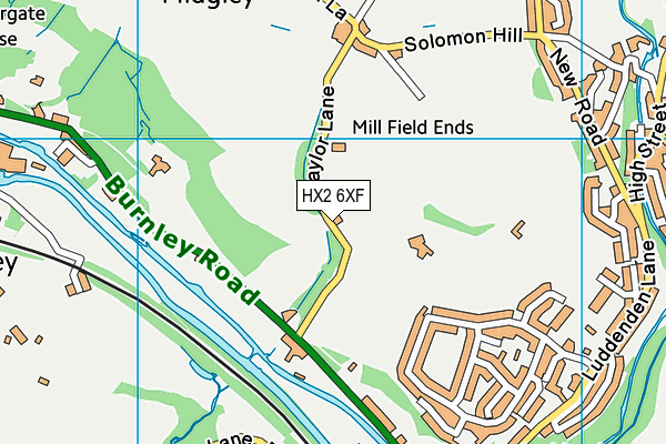 HX2 6XF map - OS VectorMap District (Ordnance Survey)