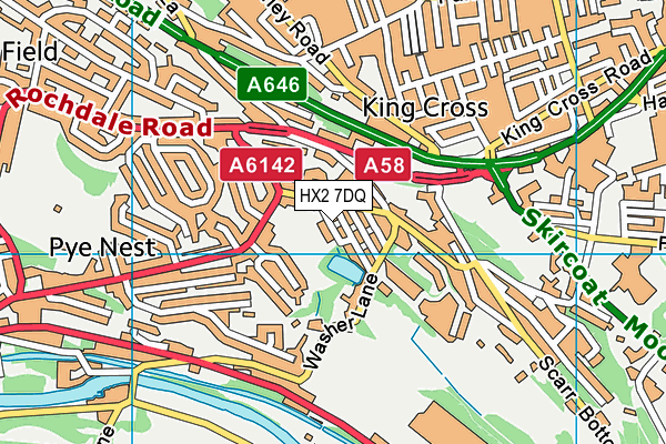 HX2 7DQ map - OS VectorMap District (Ordnance Survey)