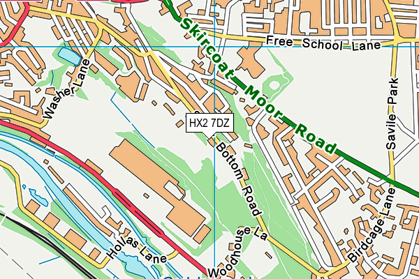 HX2 7DZ map - OS VectorMap District (Ordnance Survey)