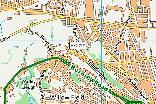HX2 7LT map - OS VectorMap District (Ordnance Survey)