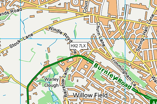 HX2 7LX map - OS VectorMap District (Ordnance Survey)