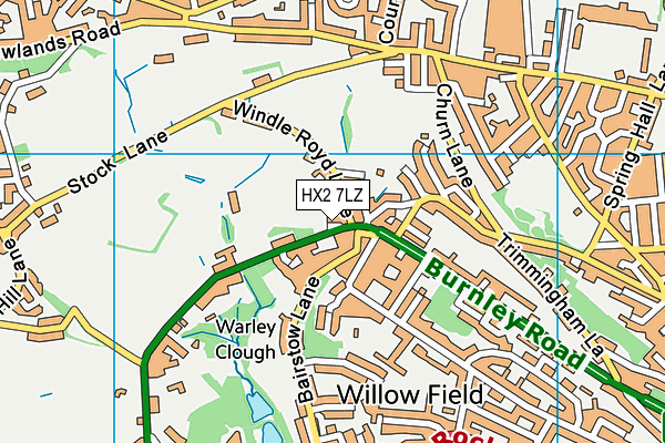 HX2 7LZ map - OS VectorMap District (Ordnance Survey)