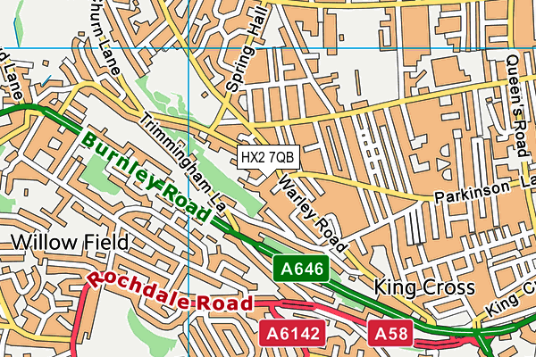 HX2 7QB map - OS VectorMap District (Ordnance Survey)