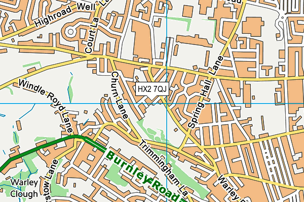 HX2 7QJ map - OS VectorMap District (Ordnance Survey)