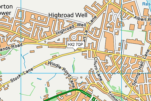 HX2 7QP map - OS VectorMap District (Ordnance Survey)