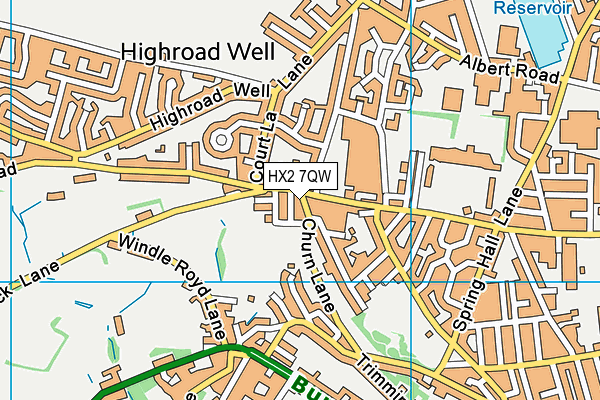 HX2 7QW map - OS VectorMap District (Ordnance Survey)