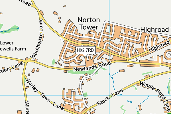 HX2 7RD map - OS VectorMap District (Ordnance Survey)