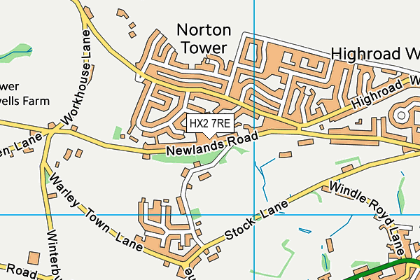 HX2 7RE map - OS VectorMap District (Ordnance Survey)