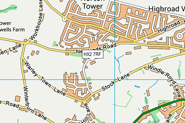 HX2 7RF map - OS VectorMap District (Ordnance Survey)