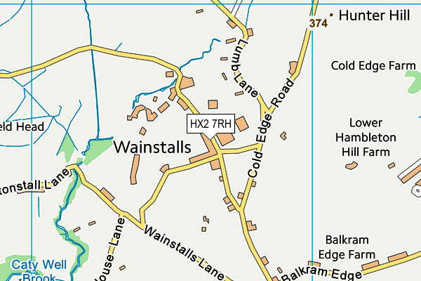 HX2 7RH map - OS VectorMap District (Ordnance Survey)