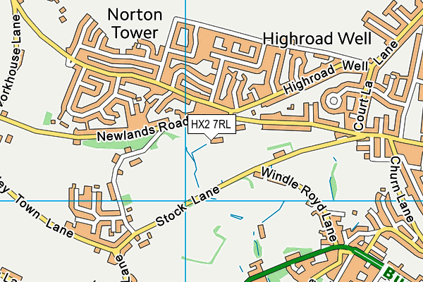 HX2 7RL map - OS VectorMap District (Ordnance Survey)