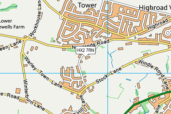 HX2 7RN map - OS VectorMap District (Ordnance Survey)