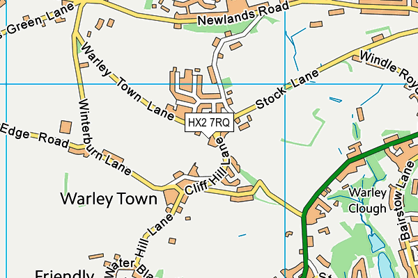 HX2 7RQ map - OS VectorMap District (Ordnance Survey)