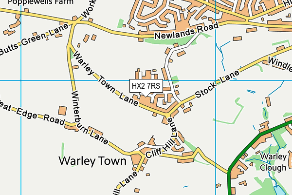 HX2 7RS map - OS VectorMap District (Ordnance Survey)