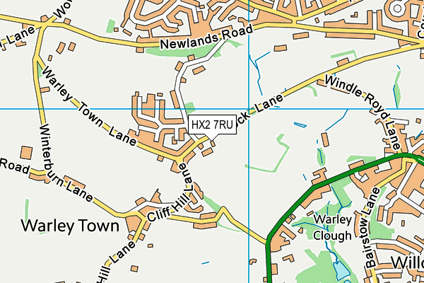 HX2 7RU map - OS VectorMap District (Ordnance Survey)