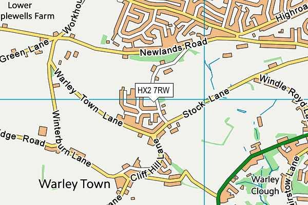 HX2 7RW map - OS VectorMap District (Ordnance Survey)