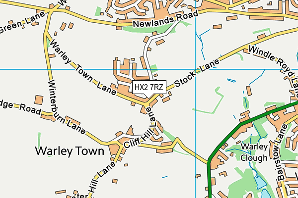 HX2 7RZ map - OS VectorMap District (Ordnance Survey)