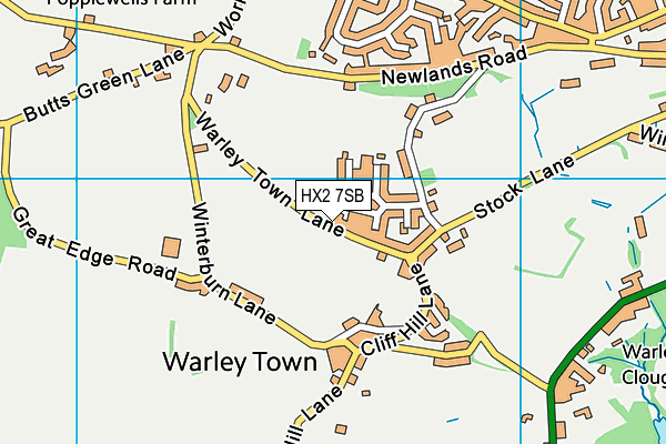 HX2 7SB map - OS VectorMap District (Ordnance Survey)