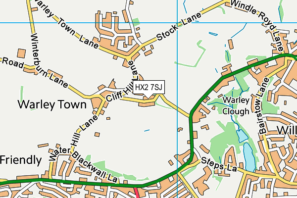 HX2 7SJ map - OS VectorMap District (Ordnance Survey)