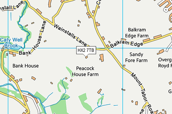 Balkram Edge map (HX2 7TB) - OS VectorMap District (Ordnance Survey)